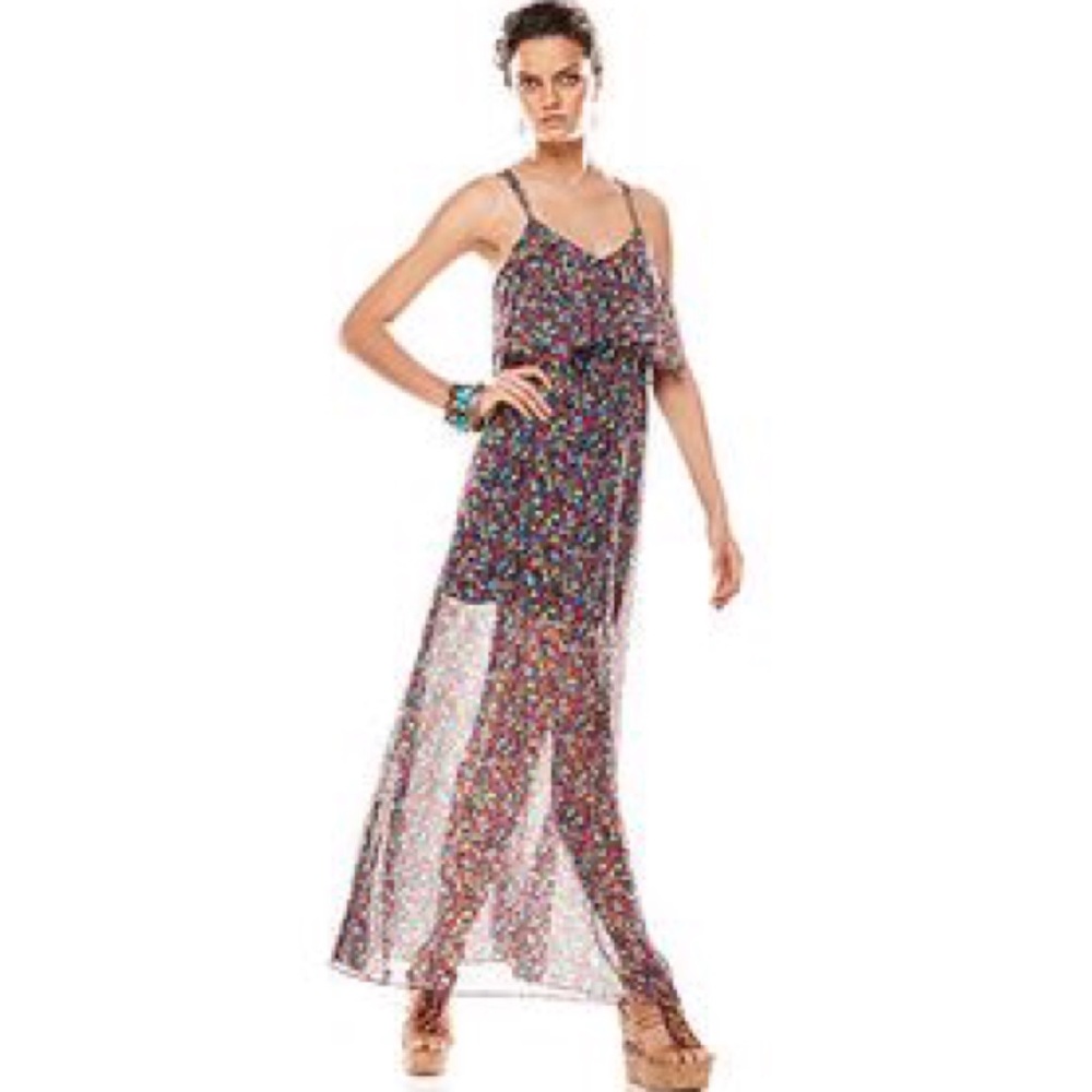 BCBGeneration confetti floor length dress